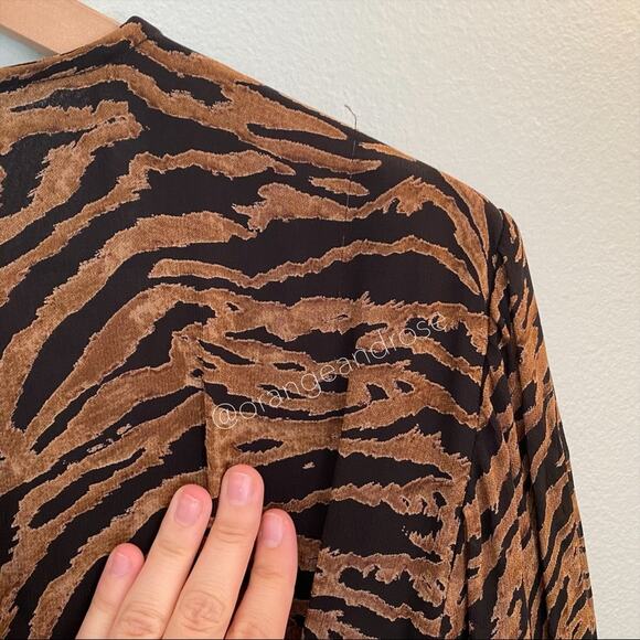 GANNI Tiger Animal Print Wrap Sexy Mini Dress 38/M - Picture 3 of 11